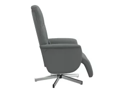Sillón de relax | Sillón reclinable de masaje con reposapiés tela gris oscuro SHL4573