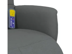 Sillón de relax | Sillón reclinable de masaje con reposapiés tela gris oscuro SHL4573