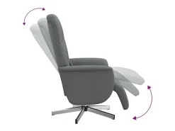 Sillón de relax | Sillón reclinable de masaje con reposapiés tela gris oscuro SHL4573