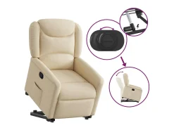 Sillón de relax | Sillón reclinable elevable de tela color crema SHL8520