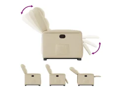 Sillón de relax | Sillón reclinable elevable de tela color crema SHL8520