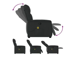 Sillón de relax | Sillón reclinable de masaje de tela negro SHL8372