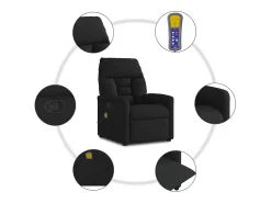 Sillón de relax | Sillón reclinable de masaje de tela negro SHL8372