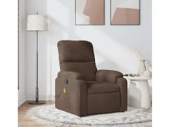 Sillón de relax | Sillón reclinable de masaje tela de microfibra marrón SHL6901