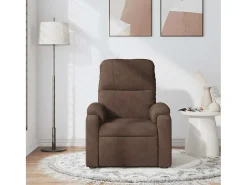 Sillón de relax | Sillón reclinable de masaje tela de microfibra marrón SHL6901