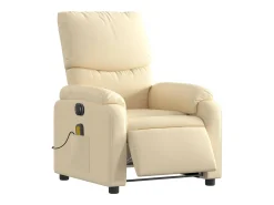 Sillón de relax | Sillón reclinable de masaje eléctrico tela color crema SHL6964
