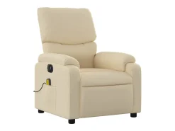 Sillón de relax | Sillón reclinable de masaje eléctrico tela color crema SHL6964