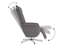 Sillón de relax | Sillón reclinable con reposapiés cuero sintético gris SHL5321