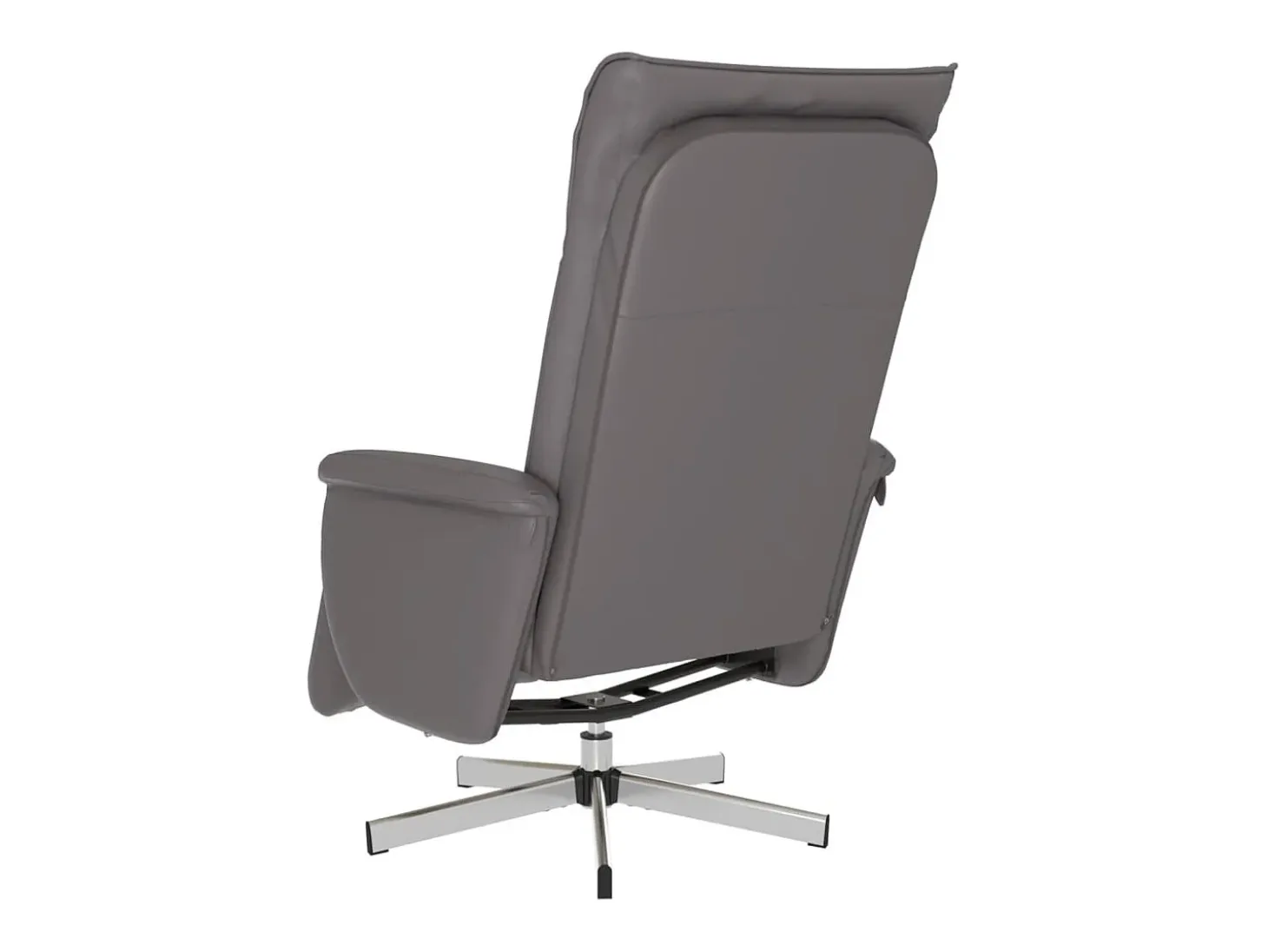 Sillón de relax | Sillón reclinable con reposapiés cuero sintético gris SHL5321