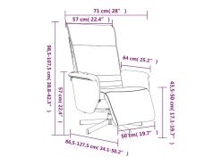 Sillón de relax | Sillón reclinable con reposapiés cuero sintético gris SHL5321