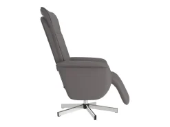 Sillón de relax | Sillón reclinable con reposapiés cuero sintético gris SHL5321