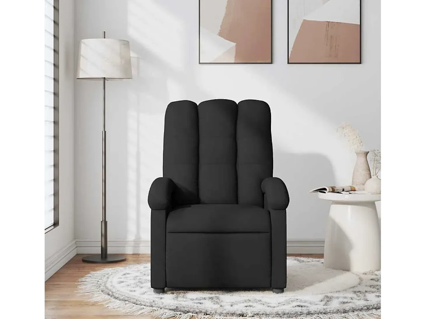 Sillón de relax | Sillón reclinable de masaje de tela negro SHL7064
