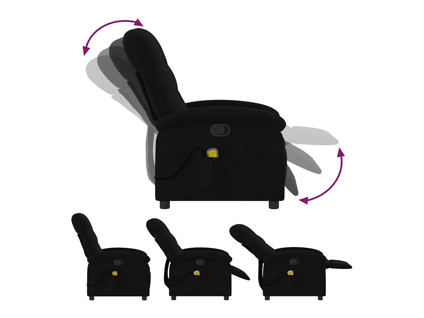 Sillón de relax | Sillón reclinable de masaje de tela negro SHL7064