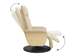 Sillón de relax | Sillón reclinable con reposapiés tela color crema SHL5841