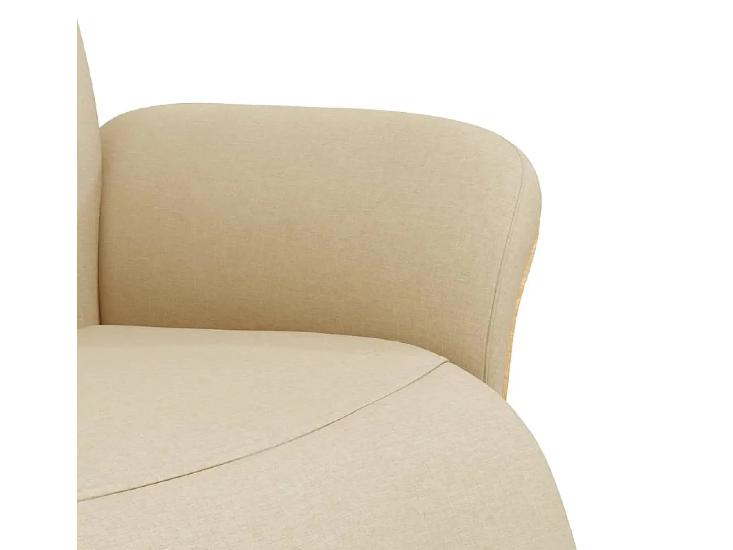 Sillón de relax | Sillón reclinable con reposapiés tela color crema SHL5841