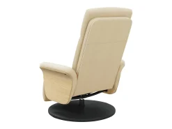 Sillón de relax | Sillón reclinable con reposapiés tela color crema SHL5841