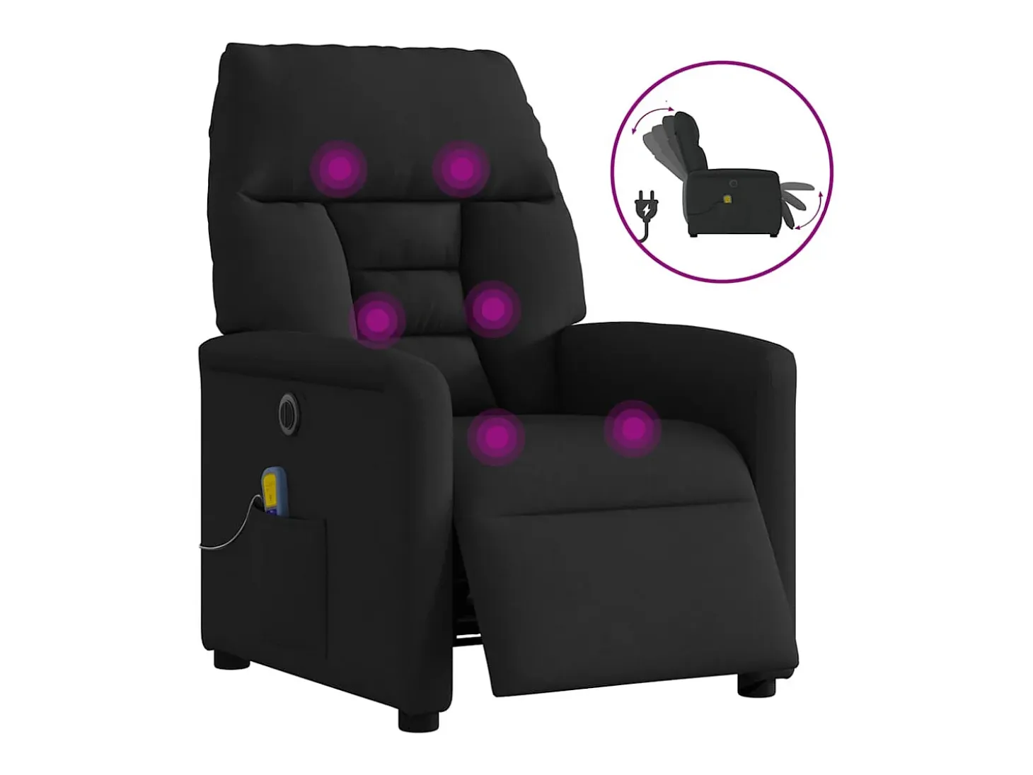 Sillón de relax | Sillón reclinable de masaje eléctrico tela negro SHL5819