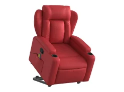Sillón de relax | Sillón reclinable de masaje de pie cuero artificial rojo SHL3533