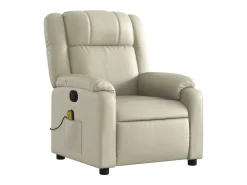 Sillón de relax | Sillón reclinable de masaje cuero sintético crema SHL3380