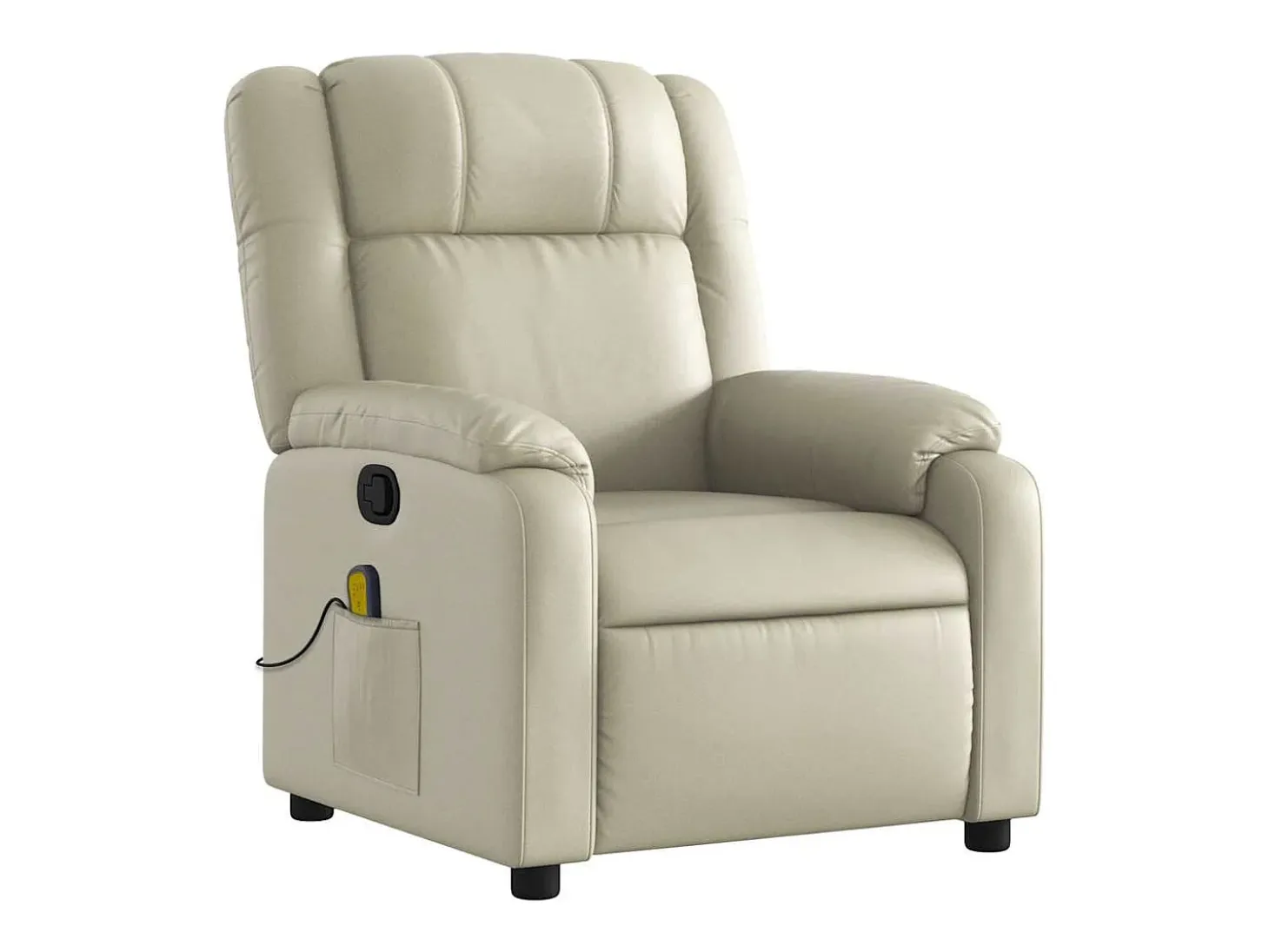 Sillón de relax | Sillón reclinable de masaje cuero sintético crema SHL3380