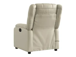 Sillón de relax | Sillón reclinable de masaje cuero sintético crema SHL3380