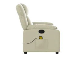 Sillón de relax | Sillón reclinable de masaje cuero sintético crema SHL3380