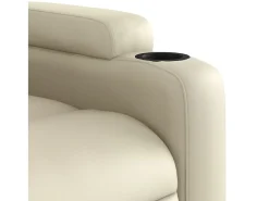 Sillón de relax | Sillón reclinable de cuero sintético crema SHL7022