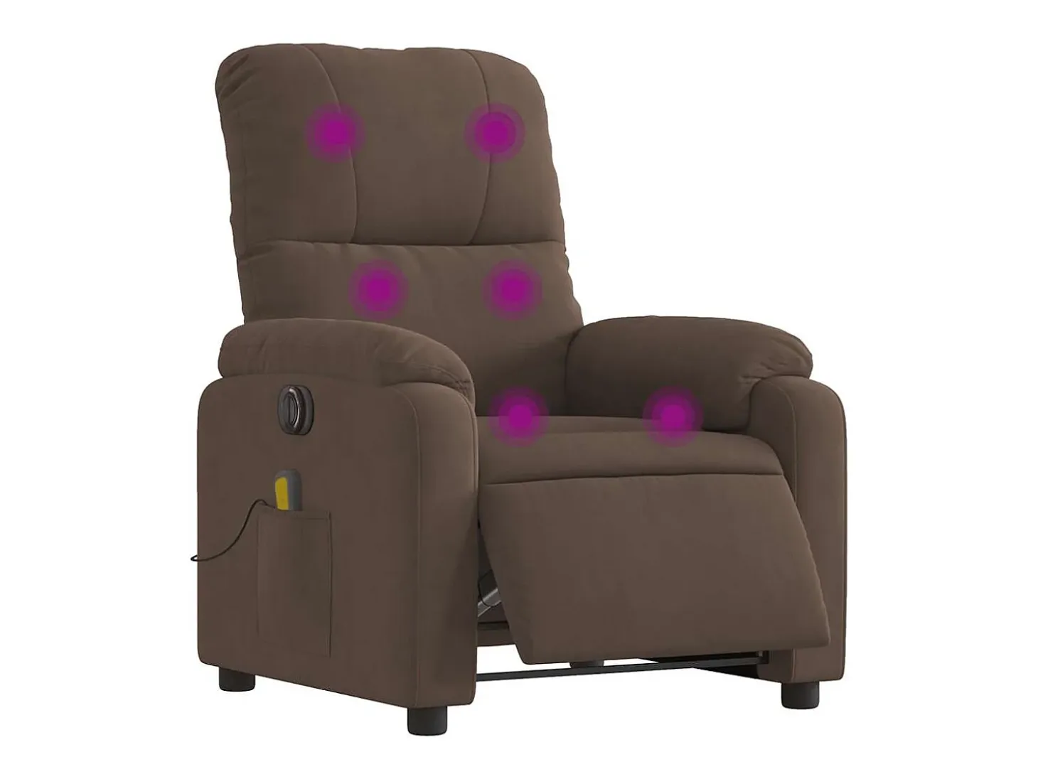 Sillón de relax | Sillón reclinable de masaje eléctrico tela de microfibra marrón SHL7910