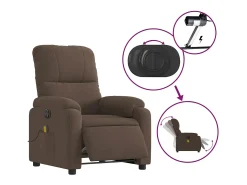 Sillón de relax | Sillón reclinable de masaje eléctrico tela de microfibra marrón SHL7910