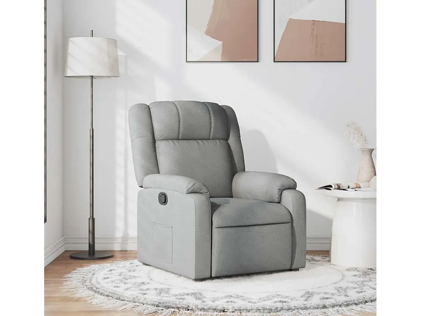 Sillón de relax | Sillón reclinable de tela gris claro SHL4498