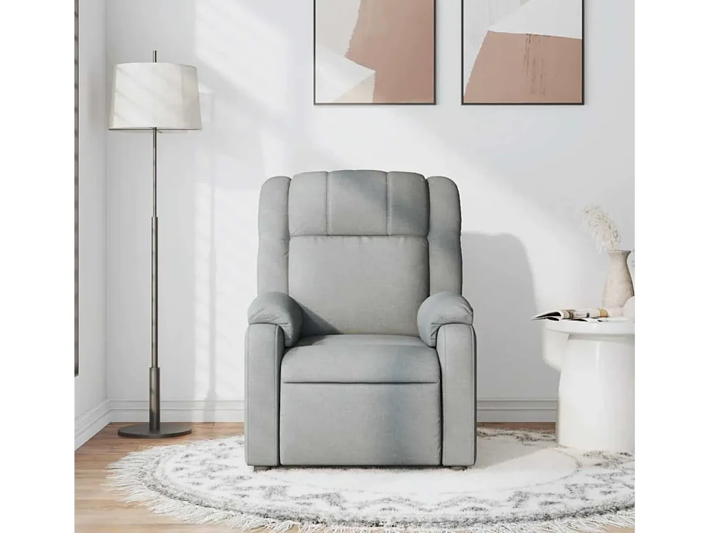 Sillón de relax | Sillón reclinable de tela gris claro SHL4498