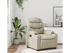 Sillón de relax | Sillón reclinable de cuero sintético crema SHL8106