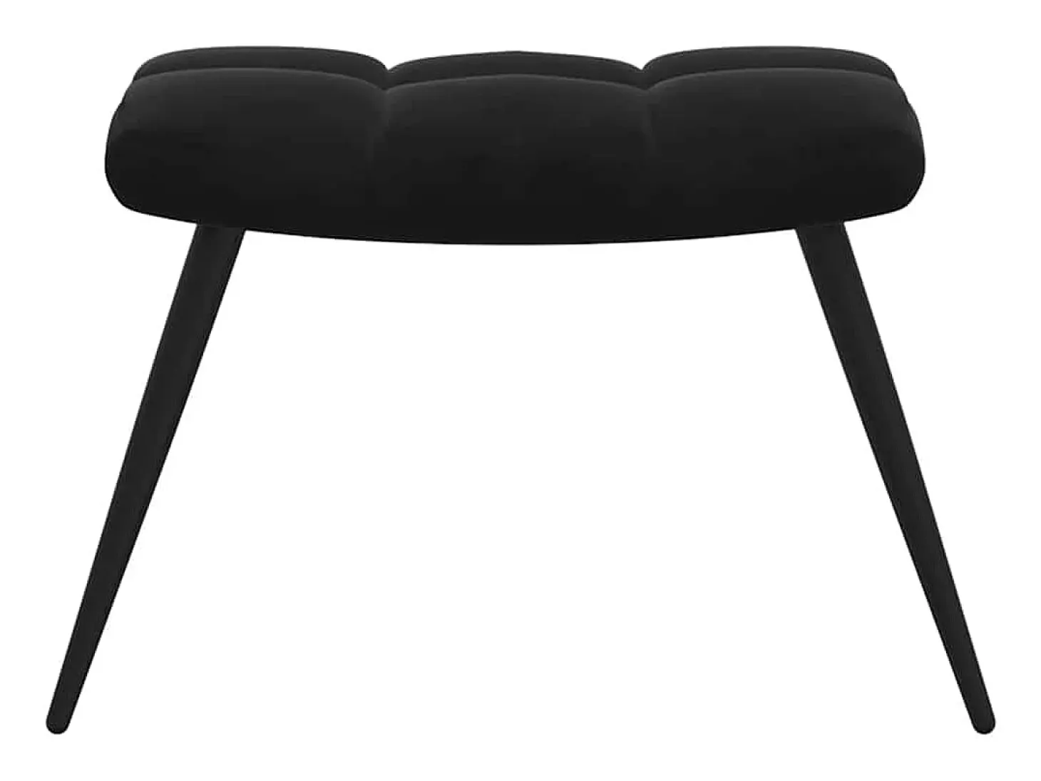 Sillón de relax | Sillón relajante con taburete de terciopelo negro SHL4943