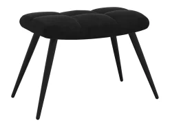 Sillón de relax | Sillón relajante con taburete de terciopelo negro SHL4943