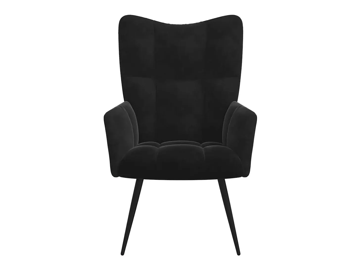 Sillón de relax | Sillón relajante con taburete de terciopelo negro SHL4943