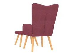 Sillón de relax con reposapiés tela rojo tinto