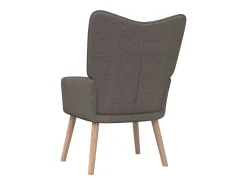 Sillón de relax con reposapiés de tela gris taupé