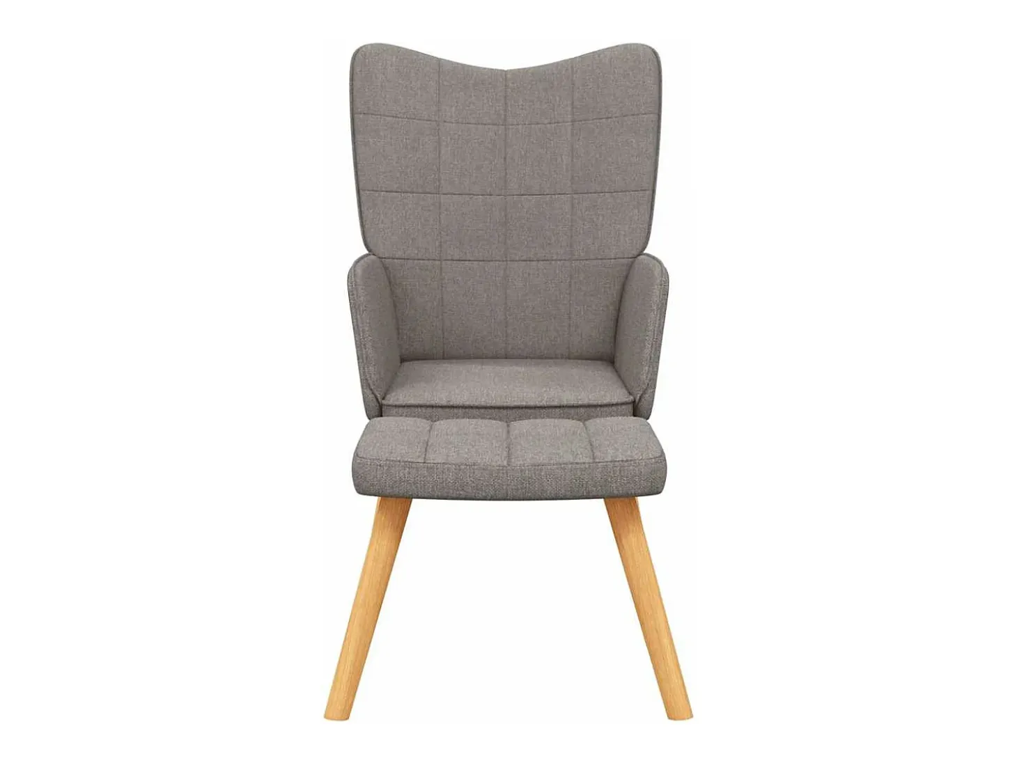 Sillón de relax con reposapiés de tela gris taupé