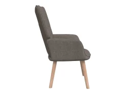 Sillón de relax con reposapiés de tela gris taupé