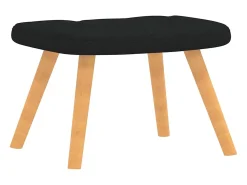 Sillón de relax con reposapiés tela negro