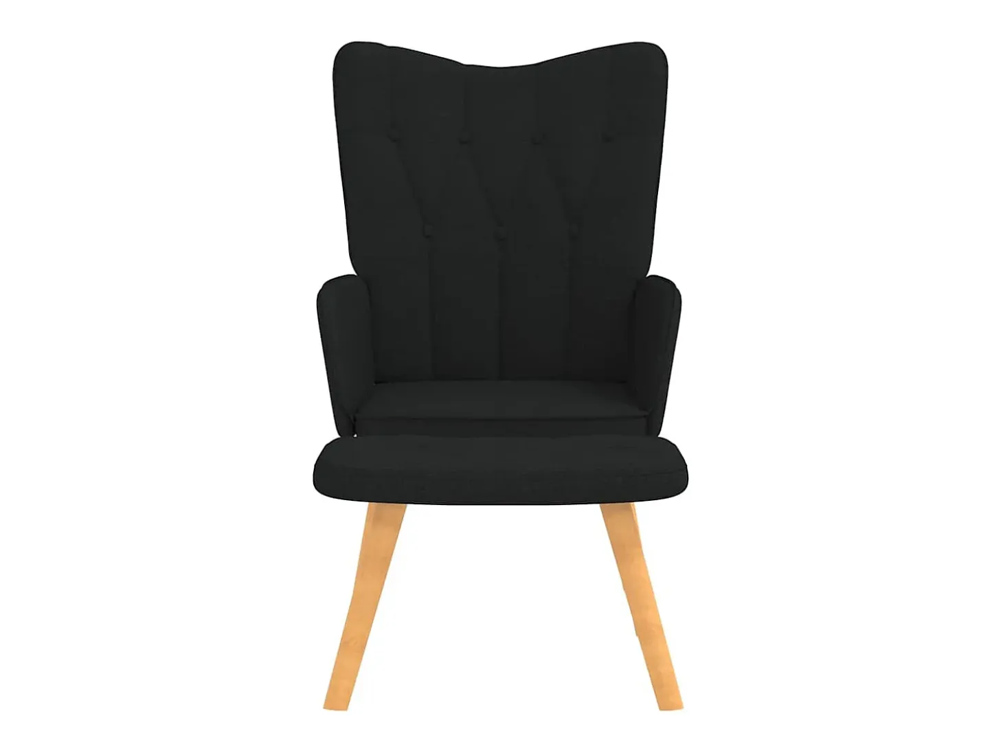 Sillón de relax con reposapiés tela negro