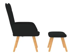 Sillón de relax con reposapiés tela negro