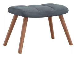 Sillón de relax con taburete terciopelo gris oscuro
