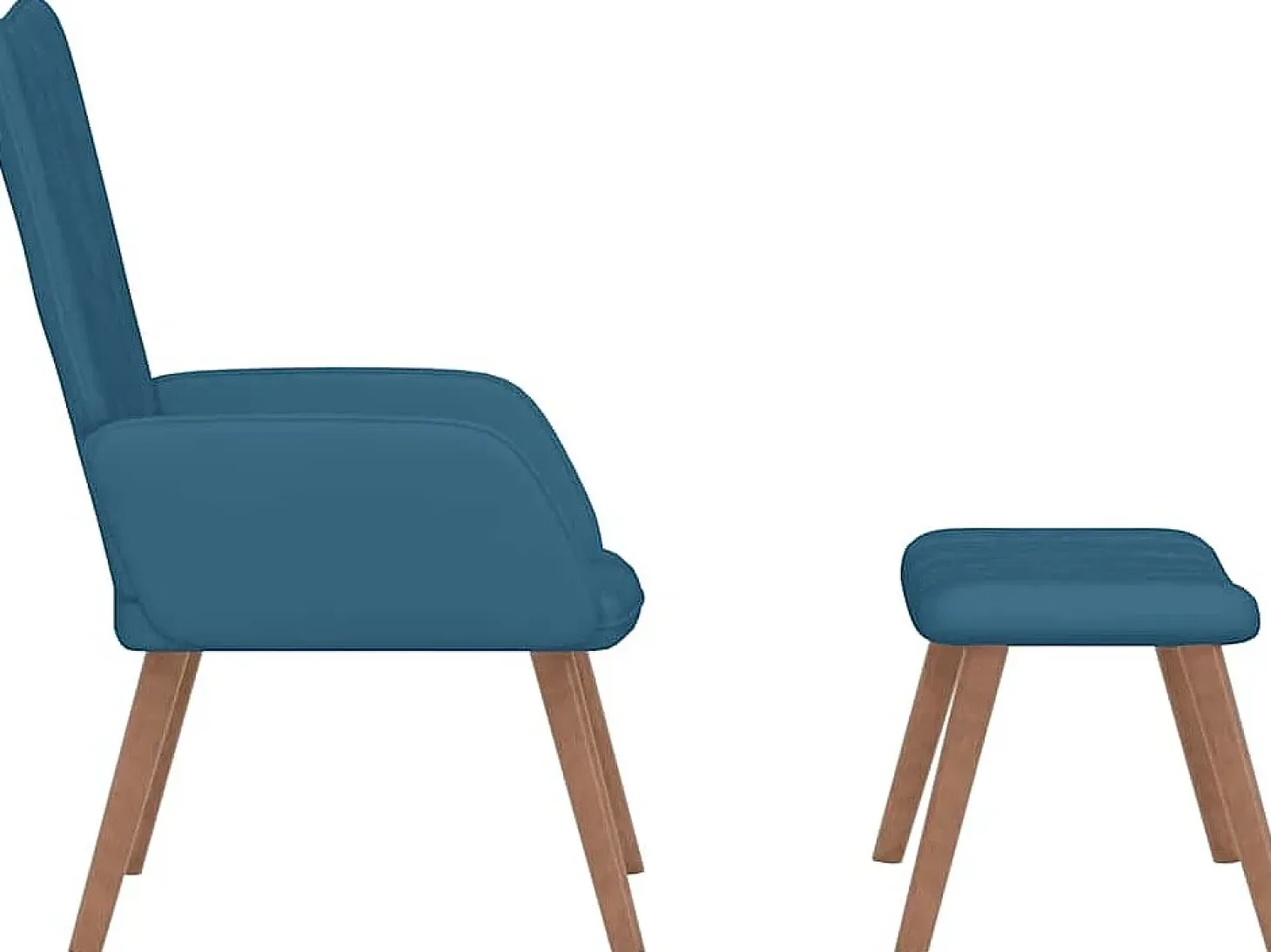 Sillón de relax con taburete terciopelo azul