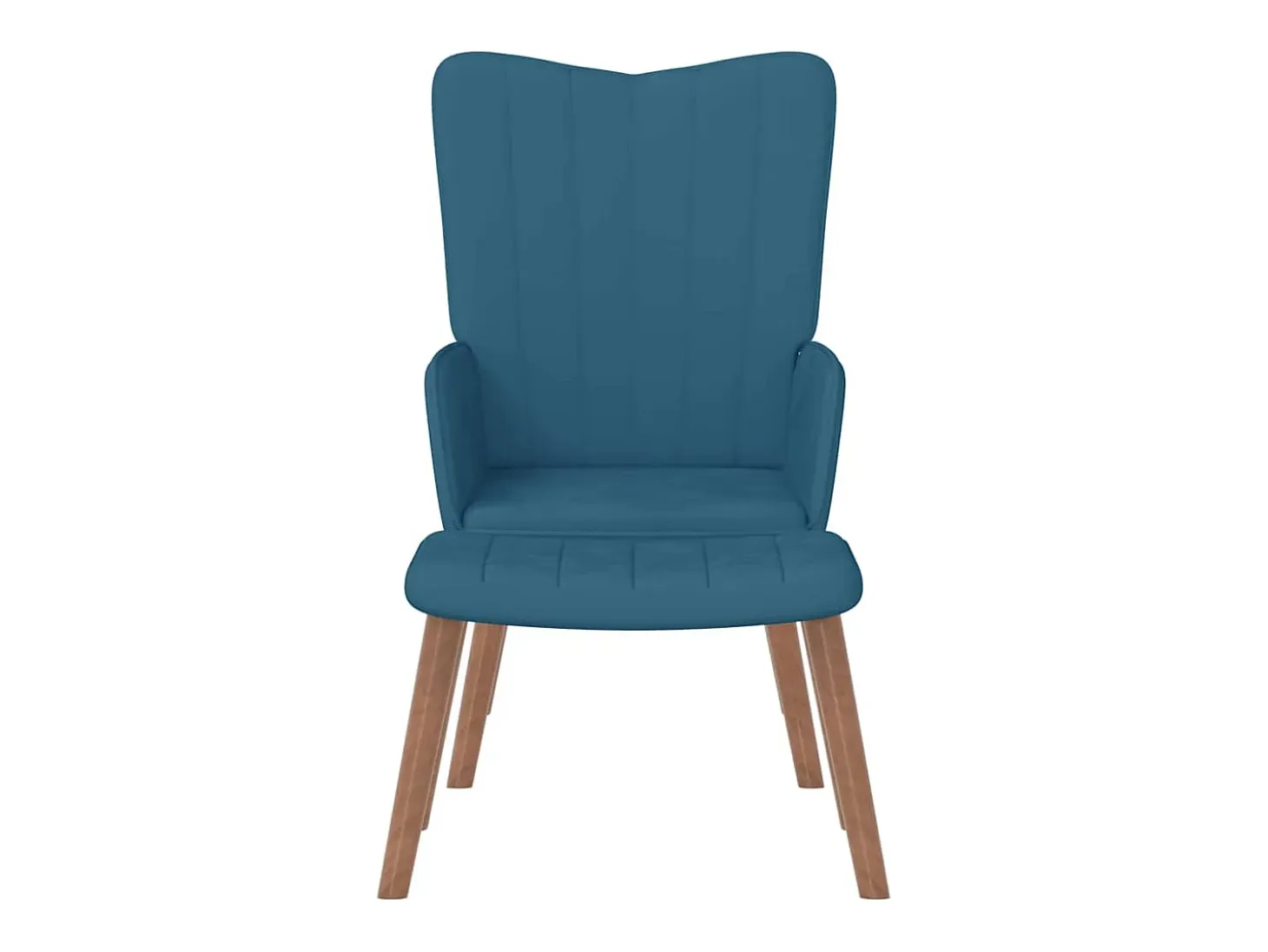 Sillón de relax con taburete terciopelo azul