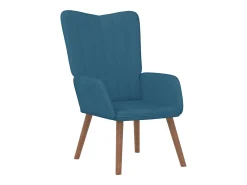 Sillón de relax con taburete terciopelo azul