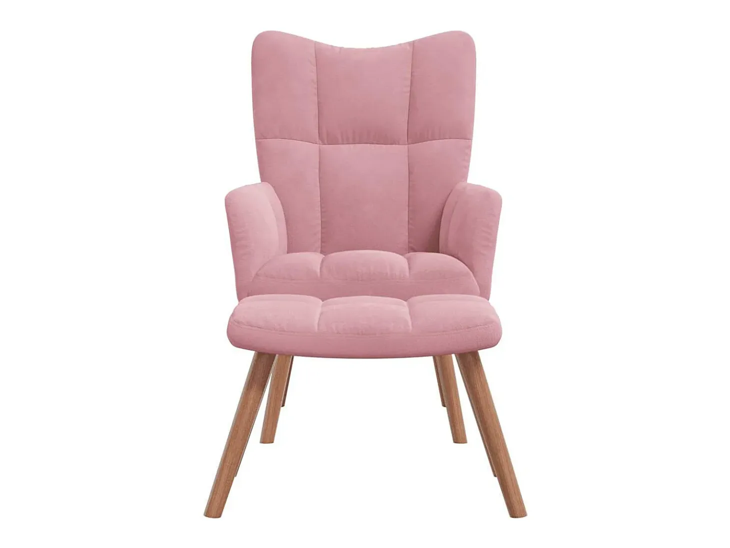 Sillón de relax con taburete terciopelo rosa