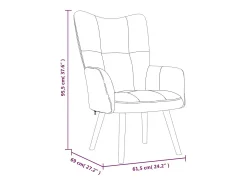 Sillón de relax con taburete terciopelo rosa