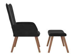 Sillón de relax con taburete terciopelo negro