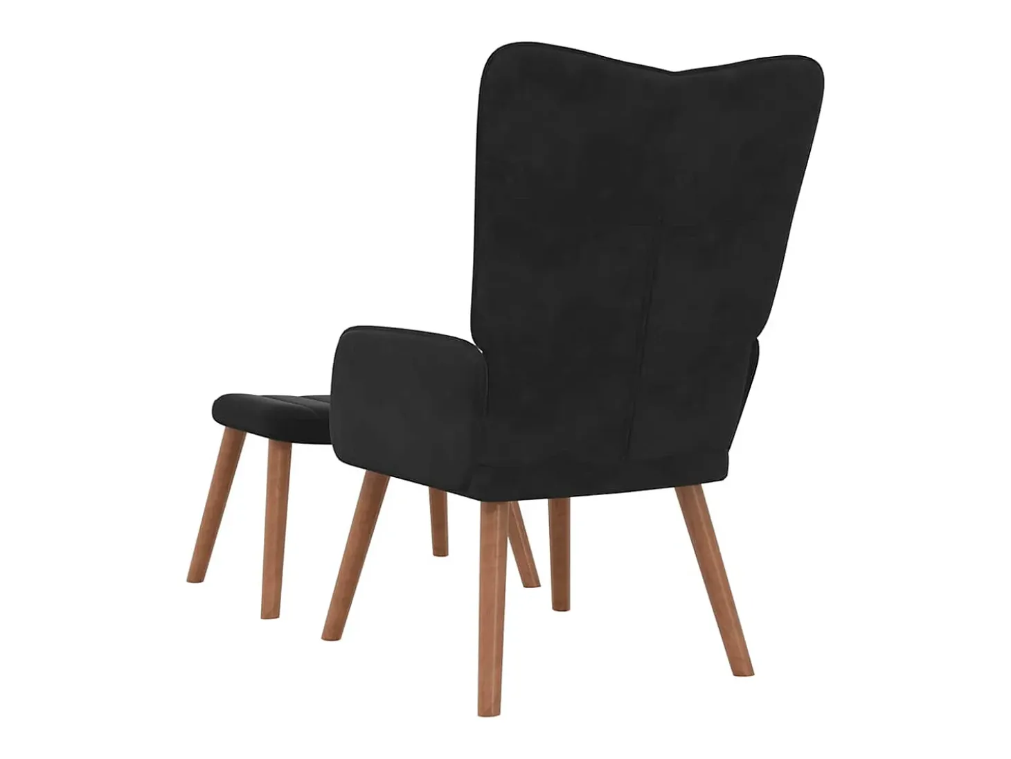 Sillón de relax con taburete terciopelo negro